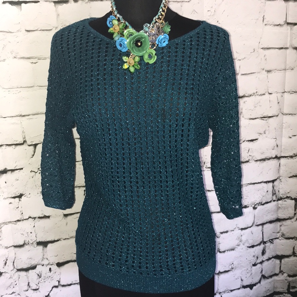 Express-3/4 sleeve mesh top